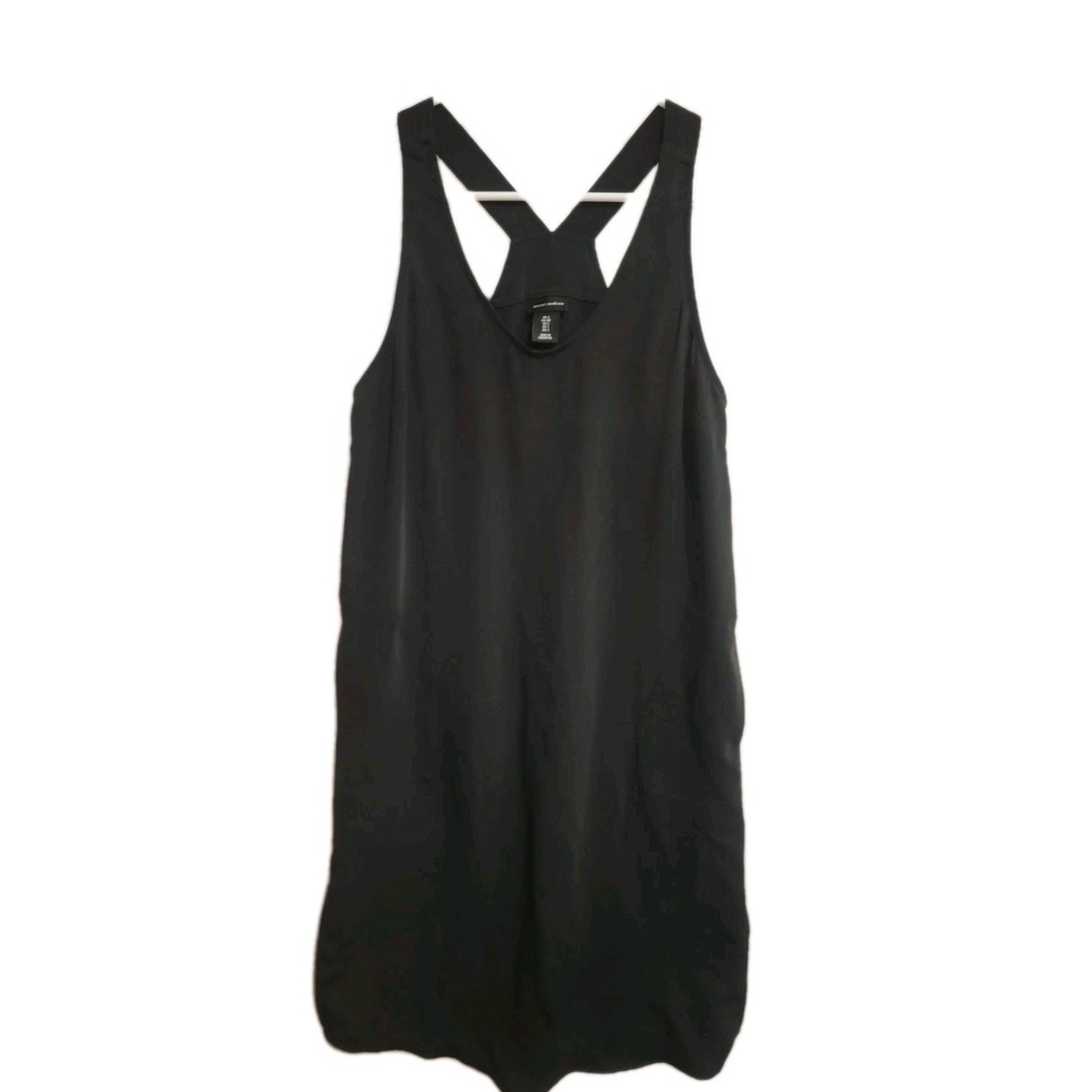 Mercer & Madison Black Shift Dress Womens Small S Sleeveless Racerback Mini LBD